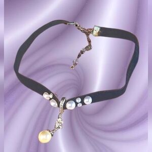 Hand Crafted Black and Silver Choker Necklace